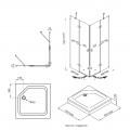 Душевое Ограждение Дельта-Хром, 90х90, квад. подд (3 места+сифонD90мм)