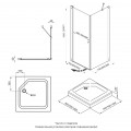 Душевое Ограждение Форта-Хром, 90х90, квад. подд (3 места+сифонD90мм)