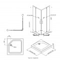 Душевое Ограждение Каппа-Хром, 90х90, квад. подд (3 места+сифонD90мм)