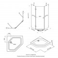 Душевая Ширма Сигма-Хром 90*90, пятиугольный 