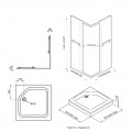 Душевое Ограждение Вента-Блэк 90*90, квадрат, низкий поддон (2места, сифог D90мм)