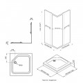 Душевое Ограждение Вента-Хром 80*80, квадрат, низкий поддон (2места, сифон D90мм)
