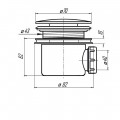 Сифон для душ. поддона 1 1/2**50/60 хром, клик-клак (Е410CL)