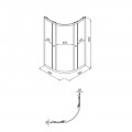 Душевая Ширма Хит 88х88, 1/4 круга, профиль черный, 1 место