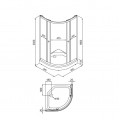 Душевое Ограждение Альфа-Хром 80*80, 1/4 круга, низкий поддон