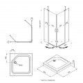 Душевое Ограждение Тау-Блэк, 90х90, квад. подд (3 места+сифонD90мм)