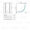 Душевая ширма Стандарт 100х100х187,5/ полосы